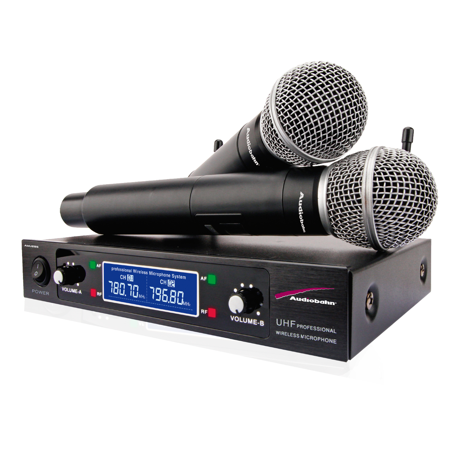 Juego de Micrófonos inalámbricos UHF AMU295 – Audiobahn